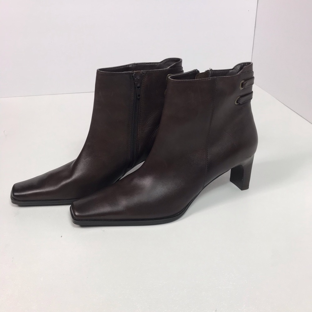 Karen Scott Brown Leather Ankle Boots 8.5